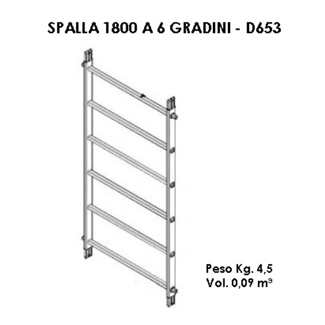 Vendita online Spalla 6 gradini H 1800 mm. per trabattello DOGE 65